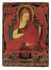 Portræt af den indiske munk Atisha. Tibet af Unknown